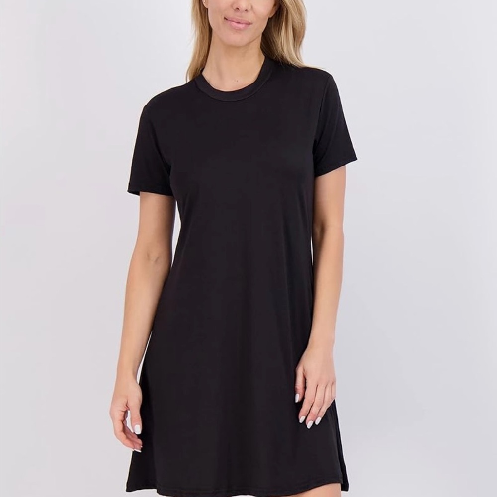 Real Essentials Women's Short Sleeve Summer T-Shirt Dress